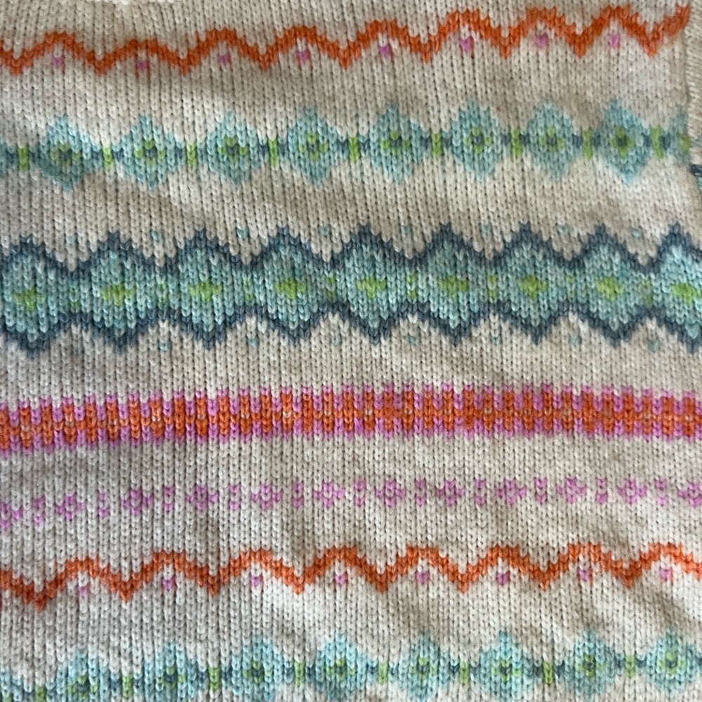 American Eagle Outfitters Cream Multicolor Fair Isle Crewneck Sweater - Picture 2 of 4